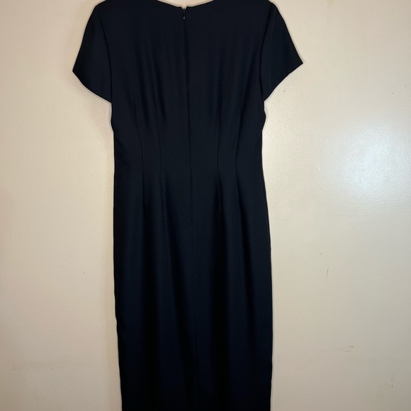 Liz Claiborne Vintage 80s Black Sheath Dress Size 12/14 - Picture 3 of 12